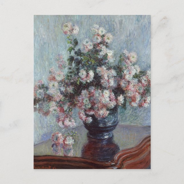 Cartão Postal Vintage Claude Monet Chrysanthemums (Frente)