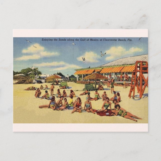 Cartão postal Vintage Clearwater Beach Florida (Frente)