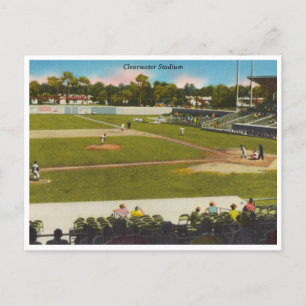 Cartão Postal Vintage Clearwater Florida Baseball Stadium
