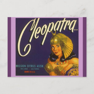 Cartão Postal Vintage Cleopatra Produz Cartões-postais de etiqu