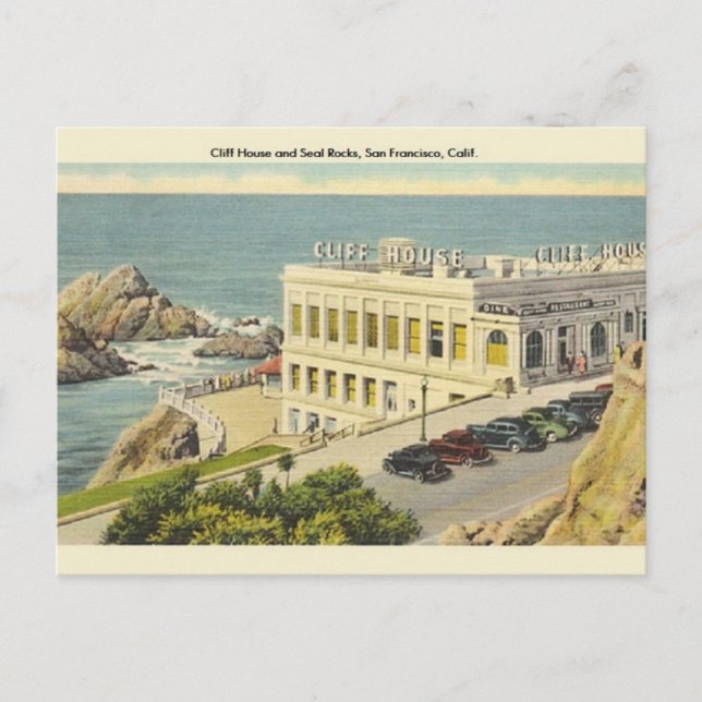 Cartão postal Vintage Cliff House São Francisco (Frente)