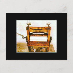 Cartão Postal Vintage Clothes Wringer Antique Washing Machine Po
