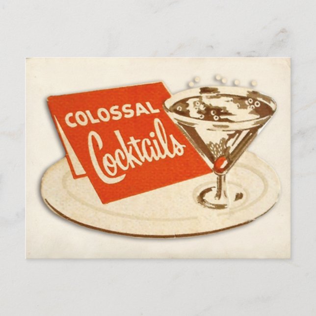 Cartão postal Vintage - Cocktails Colossais (Frente)