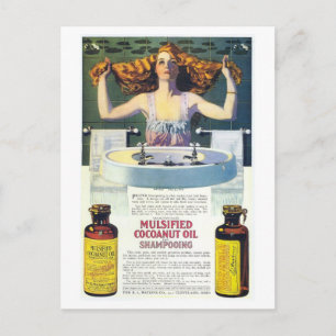 Cartão Postal Vintage Coles Phillips art nouveau shampoging ad