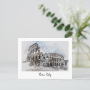 Cartão Postal Vintage Colosseum Postcard - Roma Viagem Art