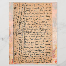 Cartão-postal Vintage com escrevendo antigo