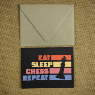 Cartão Postal Vintage Coma xadrez do sono repita Chess Piece