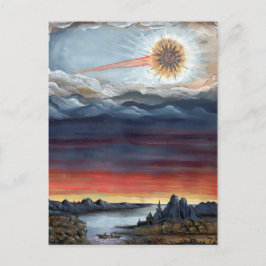 Cartão Postal Vintage Comet Book Ilustration Rosa