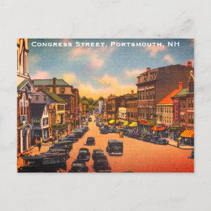 Cartão Postal Vintage Congress Street, Portsmouth, NH Photo