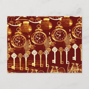 Cartão Postal Vintage Copper Floating Foundry Steampunk Dream