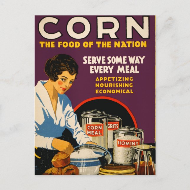 Cartão Postal Vintage Corn Poster (Frente)