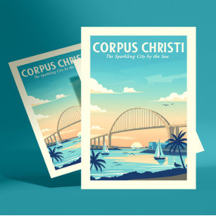Cartão Postal Vintage Corpus Christi Texas
