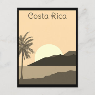 Cartão Postal Vintage Costa Rica Tropical Beach Retro Viagem