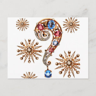 Cartão Postal Vintage Costume Jewelry Rhinestones Diamantes