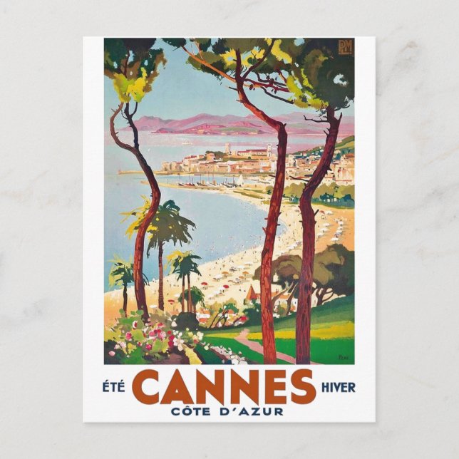 Cartão Postal Vintage Cote D'Azur Cannes (Frente)
