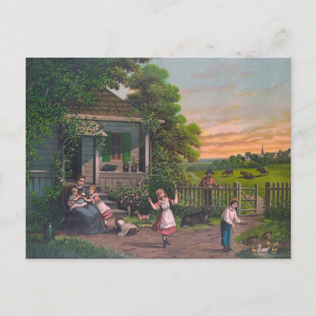 Cartão Postal Vintage Cottage (Frente)
