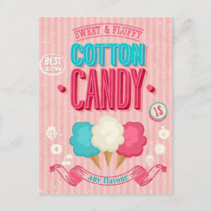 Cartão Postal Vintage Cotton Candy Poster