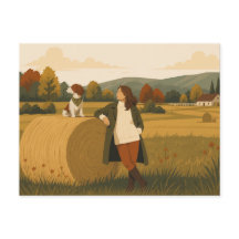 Vintage Countryside with Brittany Spaniel