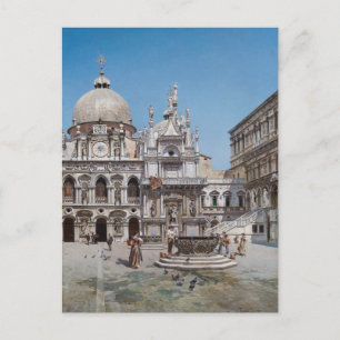 Cartão Postal Vintage Courtyard of the Doge's Palace, Veneza