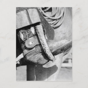 Cartão Postal Vintage Cowboy Boot e Fotografia Espur