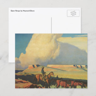 Cartão Postal Vintage Cowboys, Open Range de Maynard Dixon