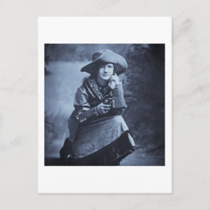Cartão Postal Vintage Cowgirl e seus seis atiradores