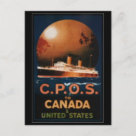 Cartão Postal Vintage CPOS para o Canadá Viagem de remessa nos E