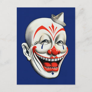 Cartão Postal Vintage Creepy Clown