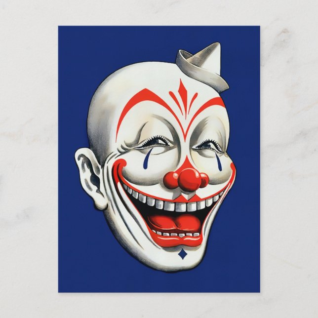 Cartão Postal Vintage Creepy Clown (Frente)