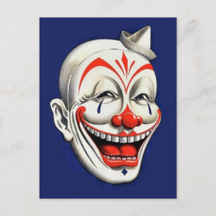 Cartão Postal Vintage Creepy Clown
