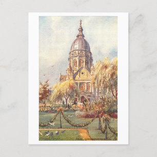 Cartão Postal Vintage Cristo Church Mainz Alemanha