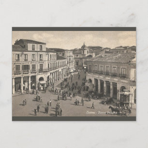 Cartão postal Vintage Crotone Italy Piazza Pitagor