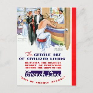 Cartão Postal Vintage Cruise Ship Viagem