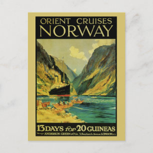 Cartão Postal Vintage Cruises Excelente Grã-Bretanha Noruega