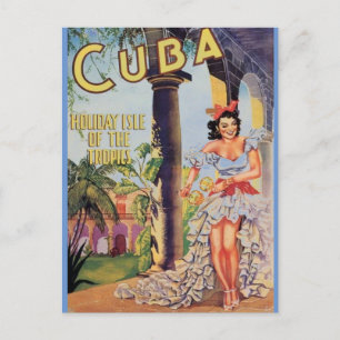 Cartão Postal Vintage Cuba Holiday Isle of Tropics