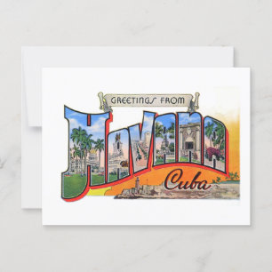 Cartão Postal Vintage Cuba Viagem - Saudações De Havana