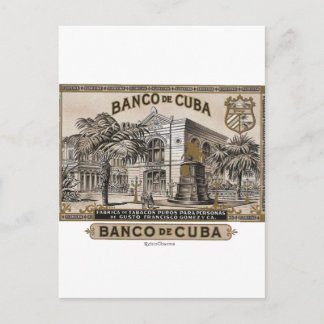 Cartão Postal Vintage Cubano Banco de Cuba de Cuba