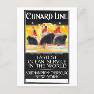 Cartão Postal Vintage Cunard Line Advertisement