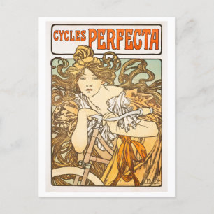 Cartão Postal Vintage Cycle Perfecta por Alphonse Mucha Poster
