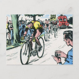 Cartão Postal Vintage Cycling Impressão