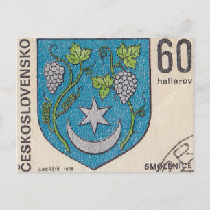 Cartão Postal Vintage czechoslovak — carimbo postal
