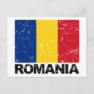 Cartão Postal Vintage da bandeira de Romania