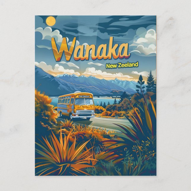 Cartão Postal Vintage da Nova Zelândia (Frente)