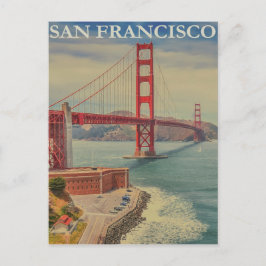 Cartão Postal Vintage da ponte Ouro de São Francisco