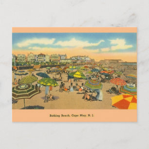 Cartão postal vintage da Praia de Banho de Cape Ma