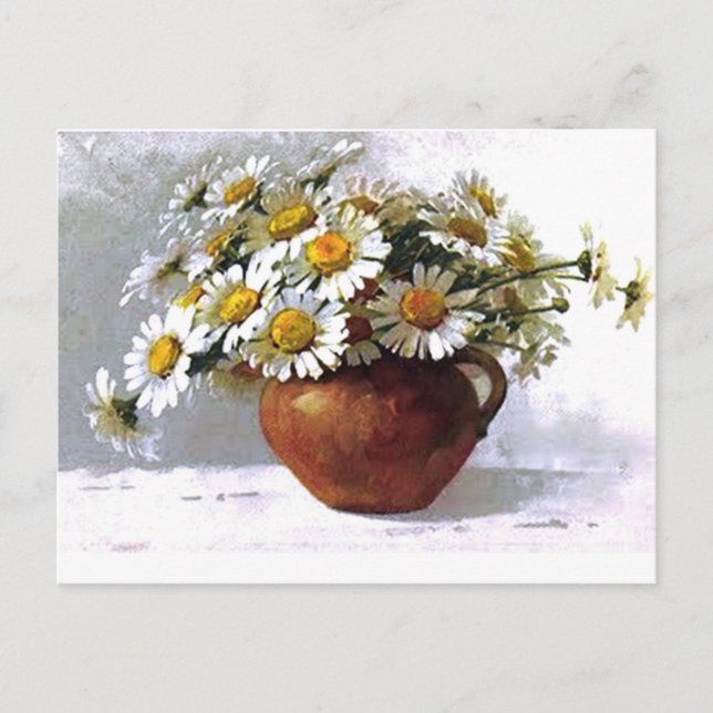 Cartão Postal Vintage Daisy Vase (Frente)