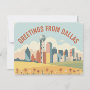 Cartão postal Vintage Dallas Saudações de Dallas