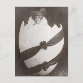 Cartão Postal Vintage - Dama de Ovos de Páscoa
