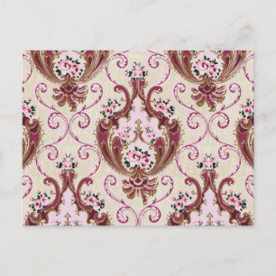 Cartão Postal Vintage Damask