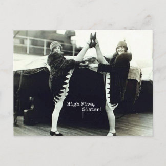 Cartão Postal Vintage Dancer High Five Congratulations